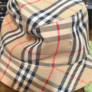 Burberry Beige and Black Plaid Hat